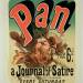 Poster advertising 'Pan', a journal of satire, edited by Alfred Thompson
